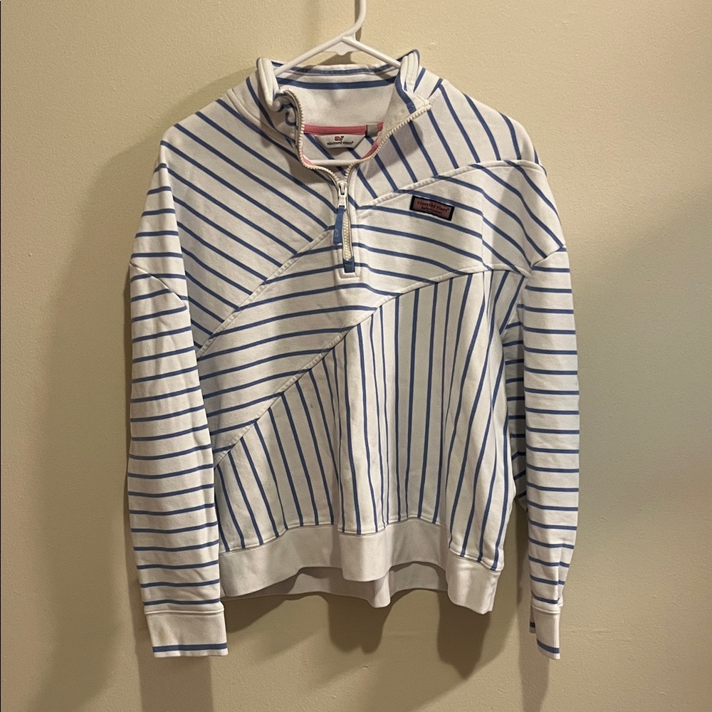 Vineyard Vines Blue and White Striped Pullover
